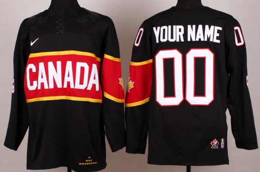 2014 Olympics Canada Mens Customized Black Jersey