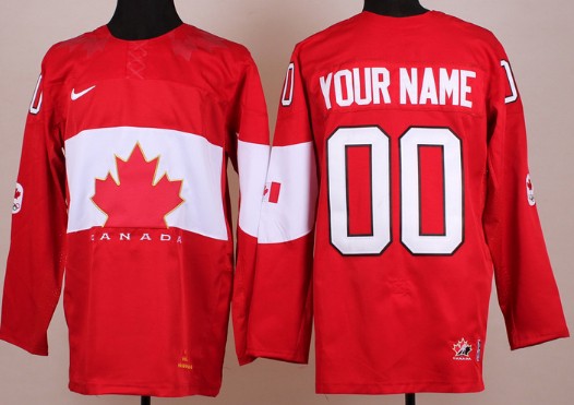 2014 Olympics Canada Mens Customized Youths Red Jersey 