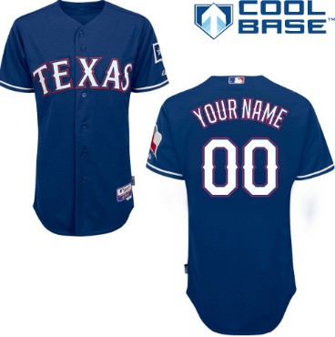 Men's Texas Rangers Customized 2014 Blue Jersey 
