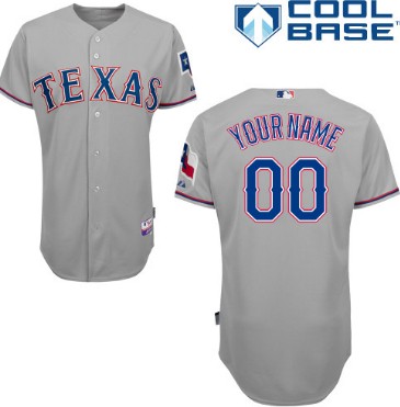 Men's Texas Rangers Customized 2014 Gray Jersey 