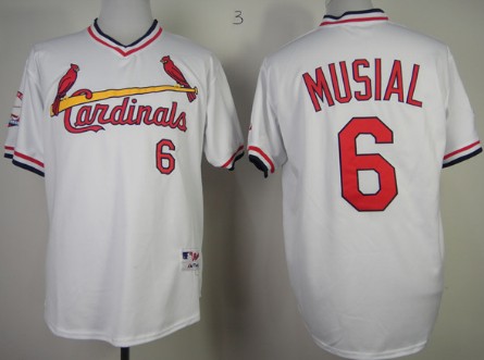 St. Louis Cardinals #6 Stan Musial 1982 White Pullover Jersey