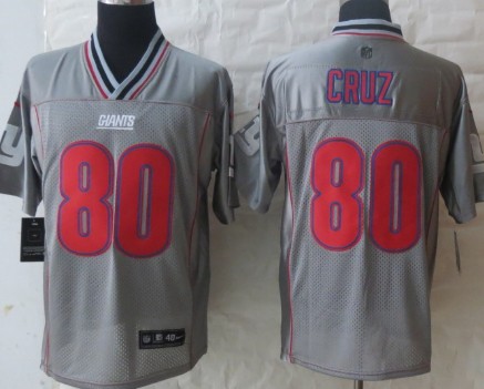 Nike New York Giants #80 Victor Cruz 2013 Gray Vapor Elite Jersey