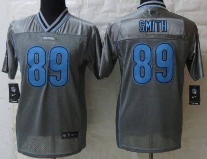 Nike Carolina Panthers #89 Steve Smith 2013 Gray Vapor Kids Jersey 