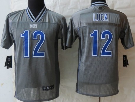 Nike Indianapolis Colts #12 Andrew Luck 2013 Gray Vapor Kids Jersey 