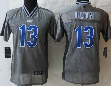 Nike Indianapolis Colts #13 T.Y. Hilton 2013 Gray Vapor Kids Jersey 