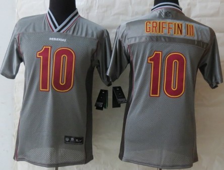 Nike Washington Redskins #10 Robert Griffin III 2013 Gray Vapor Kids Jersey 