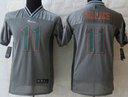 Nike Miami Dolphins #11 Mike Wallace 2013 Gray Vapor Kids Jersey 
