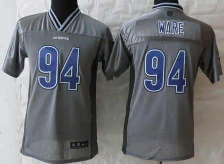 Nike Dallas Cowboys #94 DeMarcus Ware 2013 Gray Vapor Kids Jersey 