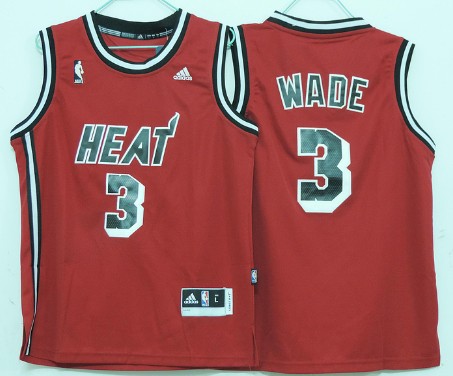 Miami Heat #3 Dwyane Wade ABA Hardwood Classics Swingman Red Kids Jersey