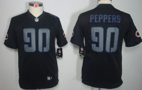 Nike Chicago Bears #90 Julius Peppers Black Impact Limited Kids Jersey 