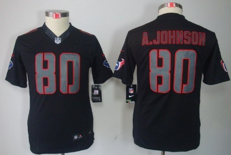 Nike Houston Texans #80 Andre Johnson Black Impact Limited Kids Jersey 