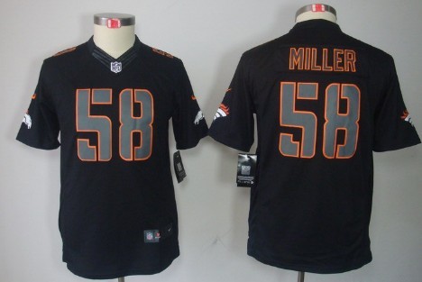Nike Denver Broncos #58 Von Miller Black Impact Limited Kids Jersey 