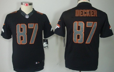 Nike Denver Broncos #87 Eric Decker Black Impact Limited Kids Jersey 