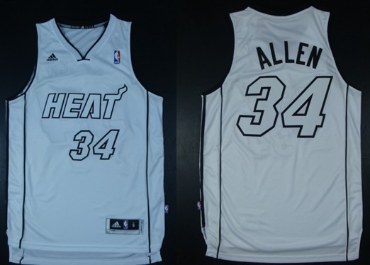 Miami Heat #34 Ray Allen Revolution 30 Swingman White Big Color Jersey 