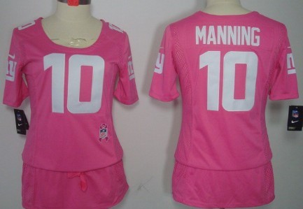 Nike New York Giants #10 Eli Manning Breast Cancer Awareness Pink Womens Jersey 