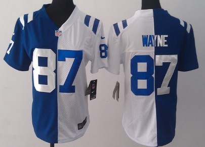 Nike Indianapolis Colts #87 Reggie Wayne Blue/White Two Tone Womens Jersey 