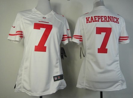 Nike San Francisco 49ers #7 Colin Kaepernick White Limited Womens Jersey 