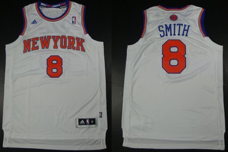 New York Knicks #8 J.R. Smith Revolution 30 Swingman 2013 White Jersey 