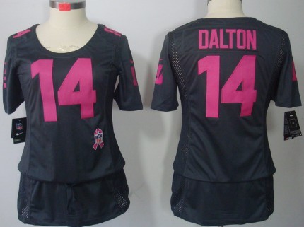 Nike Cincinnati Bengals #14 Andy Dalton Breast Cancer Awareness Gray Womens Jersey 