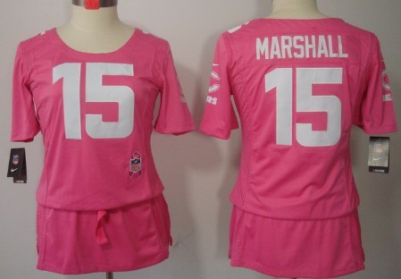 Nike Chicago Bears #15 Brandon Marshall Breast Cancer Awareness Pink Womens Jersey 