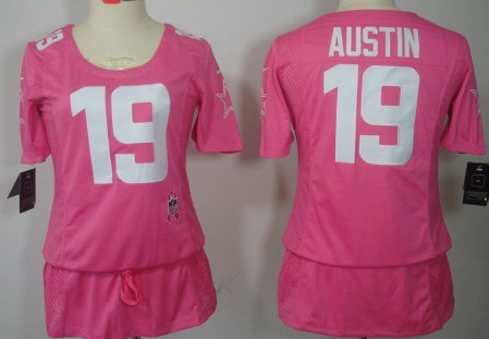 Nike Dallas Cowboys #19 Miles Austin Breast Cancer Awareness Pink Womens Jersey 