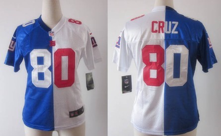Nike New York Giants #80 Victor Cruz Blue/White Two Tone Womens Jersey  