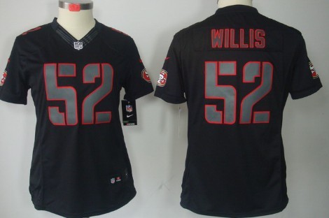 Nike San Francisco 49ers #52 Patrick Willis Black Impact Limited Womens Jersey 