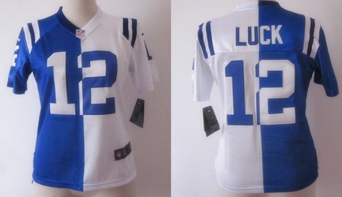 Nike Indianapolis Colts #12 Andrew Luck Blue/White Two Tone Womens Jersey 