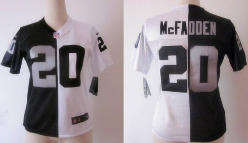 Nike Oakland Raiders #20 Darren McFadden Black/White Two Tone Womens Jersey 