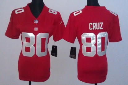 Nike New York Giants #80 Victor Cruz Red Game Womens Jersey 