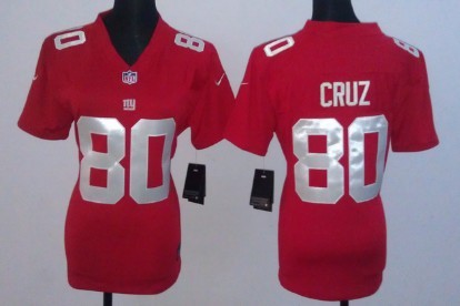 Nike New York Giants #80 Victor Cruz Red Game Womens Jersey