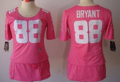 Nike Dallas Cowboys #88 Dez Bryant Breast Cancer Awareness Pink Womens Jersey 