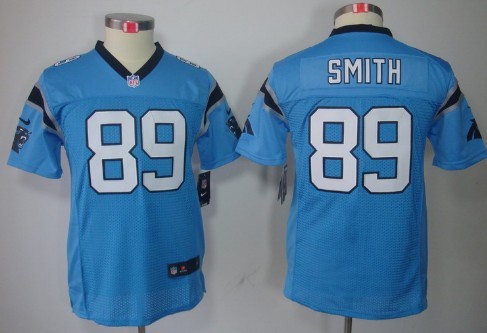 Nike Carolina Panthers #89 Steve Smith Light Blue Limited Kids Jersey