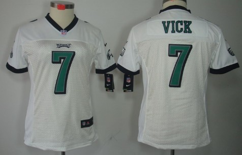 Nike Philadelphia Eagles #7 Michael Vick White Limited Womens Jersey 