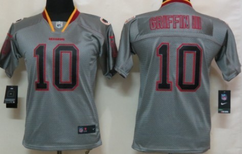 Nike Washington Redskins #10 Robert Griffin III Lights Out Gray Kids Jersey 
