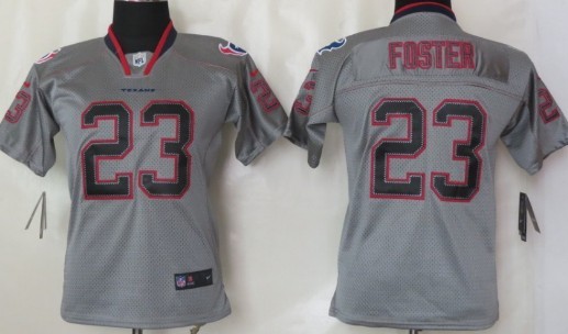 Nike Houston Texans #23 Arian Foster Lights Out Gray Kids Jersey 