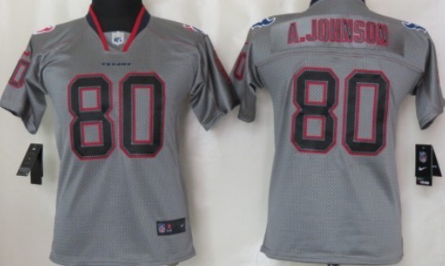 Nike Houston Texans #80 Andre Johnson Lights Out Gray Kids Jersey 