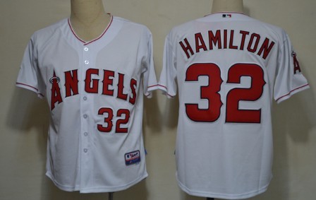LA Angels of Anaheim #32 Josh Hamilton White Kids Jersey 