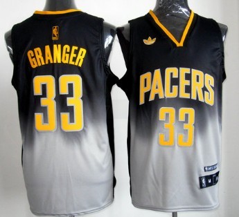 Indiana Pacers #33 Danny Granger Black/Gray Fadeaway Fashion Jersey 