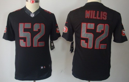 Nike San Francisco 49ers #52 Patrick Willis Black Impact Limited Kids Jersey 