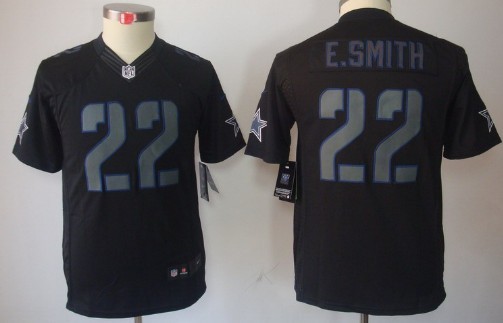 Nike Dallas Cowboys #22 Emmitt Smith Black Impact Limited Kids Jersey 
