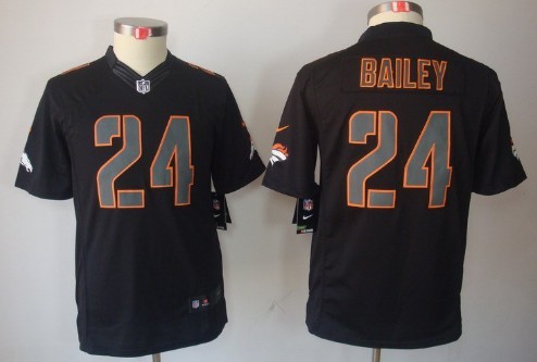 Nike Denver Broncos #24 Champ Bailey Black Impact Limited Kids Jersey 