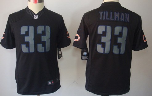 Nike Chicago Bears #33 Charles Tillman Black Impact Limited Kids Jersey 