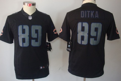 Nike Chicago Bears #89 Mike Ditka Black Impact Limited Kids Jersey 