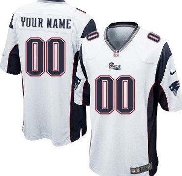 Kids' Nike New England Patriots Customized White Game Jersey