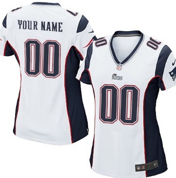 Women's Nike New England Patriots Customized White Limited Jersey