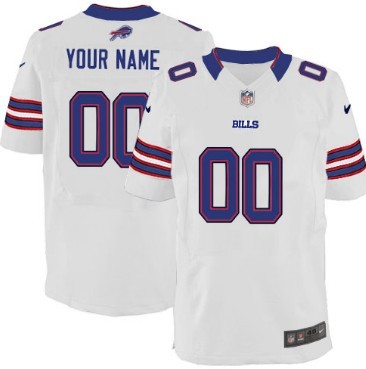 Men's Nike Buffalo Bills Customized White Elite Jersey 