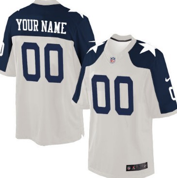Men's Nike Dallas Cowboys Customized White Thanksgiving Game Jersey 