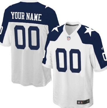 Kids' Nike Dallas Cowboys Customized White Thanksgiving Game Jersey 