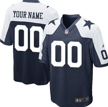 Kids' Nike Dallas Cowboys Customized Blue Thanksgiving Limited Jersey 